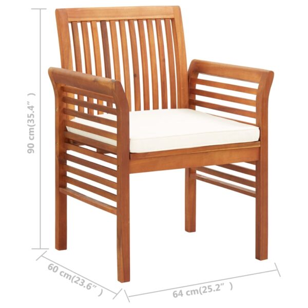 vidaXL Patio Dining Chair with Cushion Solid Acacia Wood - Image 7