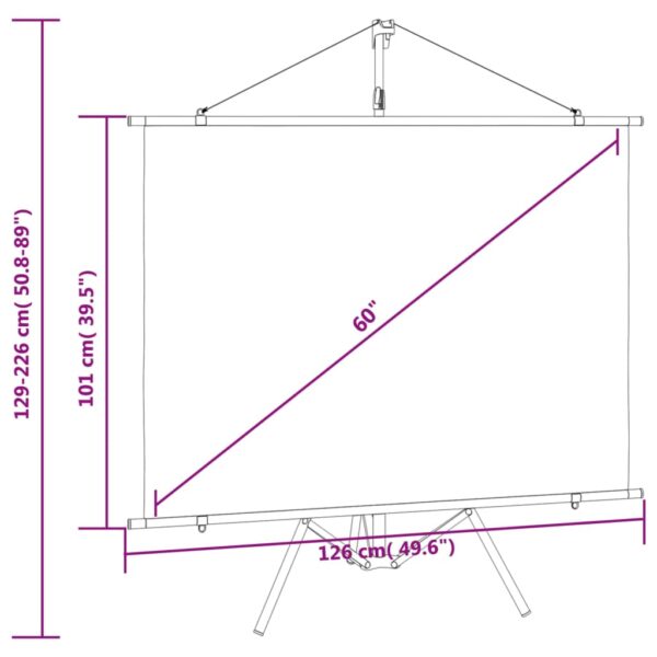 vidaXL Projection Screen with Tripod 60" 4:3 - Image 9