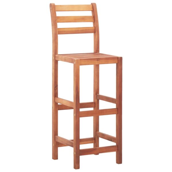 vidaXL Bar Stools 2 pcs Solid Acacia Wood - Image 2