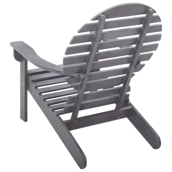 vidaXL Adirondack Chair Solid Acacia Wood Gray - Image 3