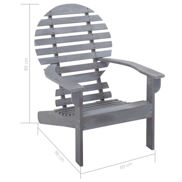 vidaXL Adirondack Chair Solid Acacia Wood Gray - Image 8