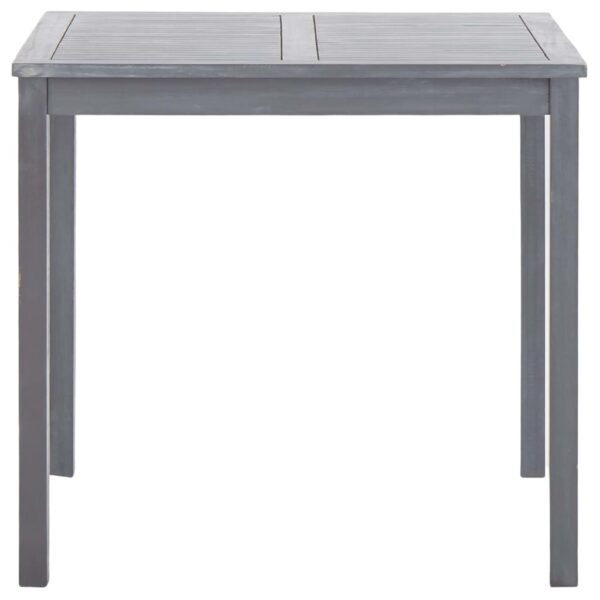 vidaXL Patio Table Gray 31.5"x31.5"x29.1" Solid Acacia Wood - Image 3