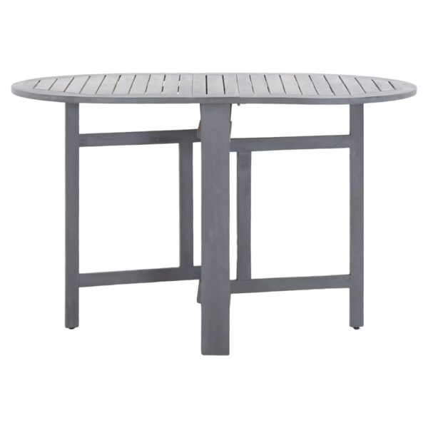 vidaXL Patio Table Gray 47.2"x27.6"x29.1" Solid Acacia Wood - Image 2