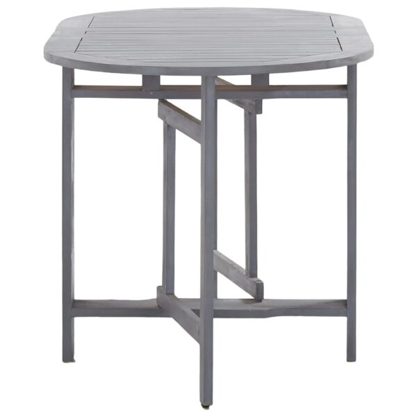 vidaXL Patio Table Gray 47.2"x27.6"x29.1" Solid Acacia Wood - Image 4