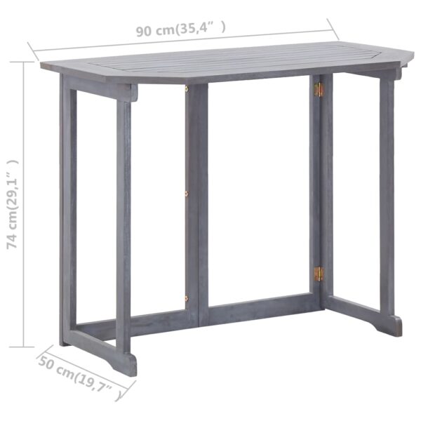 vidaXL Folding Balcony Table 35.4"x19.7"x29.1" Solid Acacia Wood - Image 8