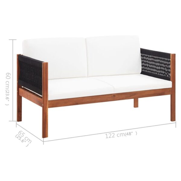 vidaXL Patio Sofa 2-Seater Solid Acacia Wood - Image 7