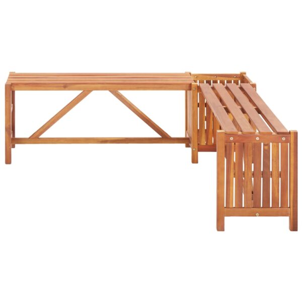 vidaXL Patio Corner Bench with Planter 46"x46"x15.7" Solid Acacia Wood - Image 2