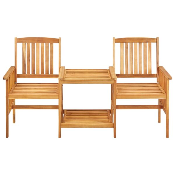 vidaXL Patio Chairs with Tea Table 62.6"x24"x36.2" Solid Acacia Wood - Image 2