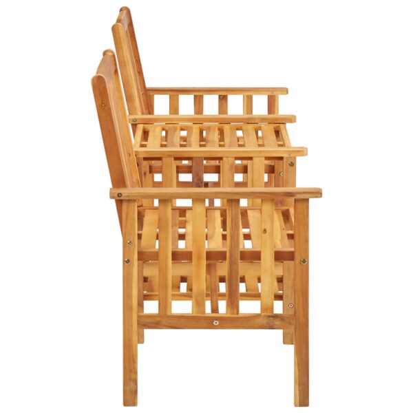 vidaXL Patio Chairs with Tea Table 62.6"x24"x36.2" Solid Acacia Wood - Image 3