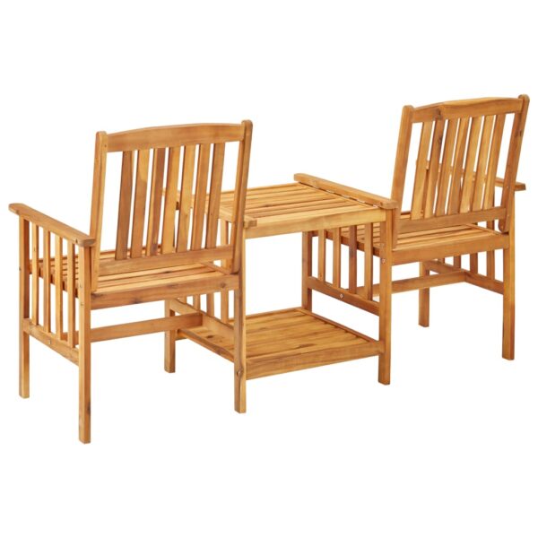 vidaXL Patio Chairs with Tea Table 62.6"x24"x36.2" Solid Acacia Wood - Image 4