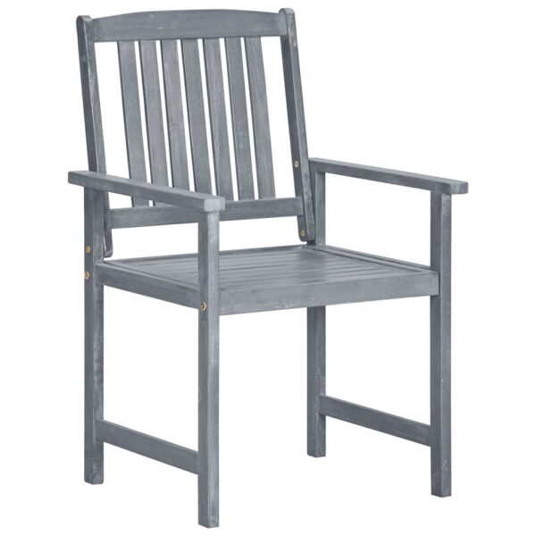 vidaXL Patio Chairs 2 pcs Gray Solid Acacia Wood - Image 2