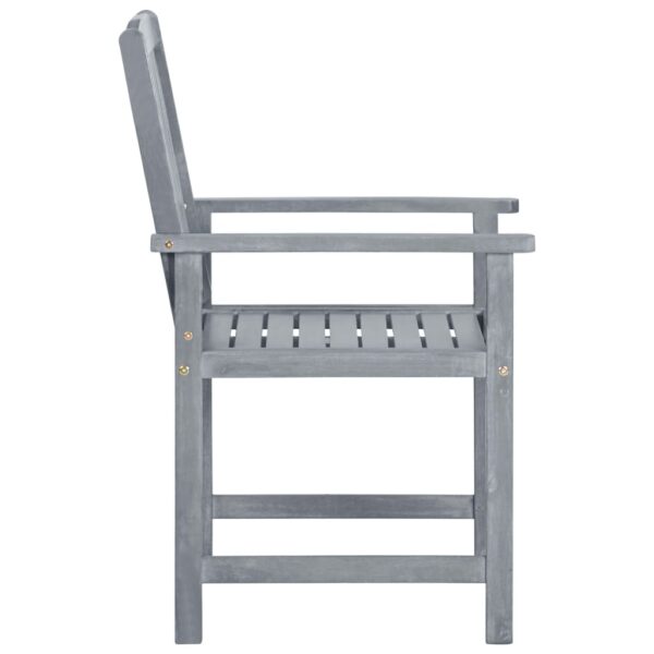 vidaXL Patio Chairs 2 pcs Gray Solid Acacia Wood - Image 4