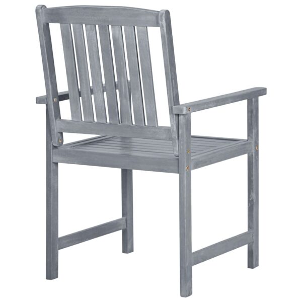 vidaXL Patio Chairs 2 pcs Gray Solid Acacia Wood - Image 5