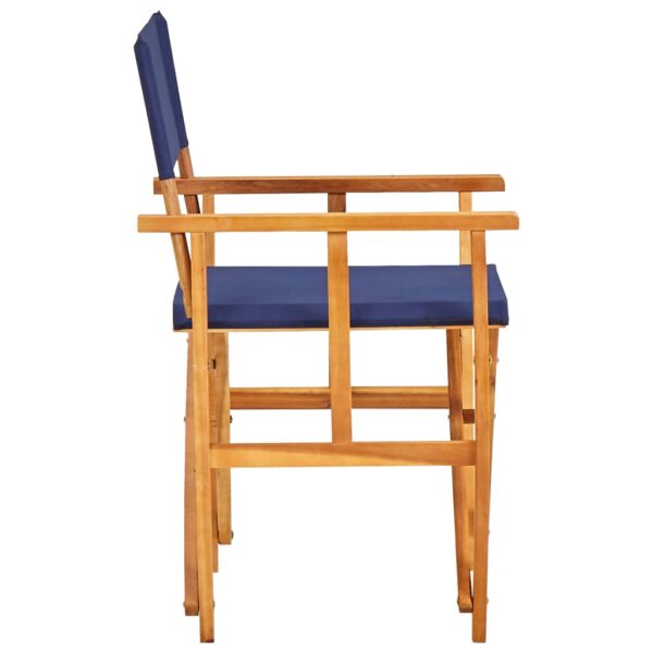 vidaXL Director's Chair Solid Acacia Wood Blue - Image 3