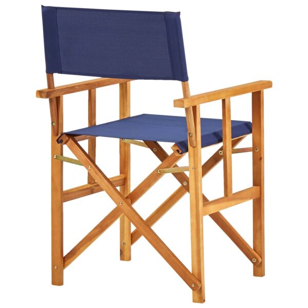 vidaXL Director's Chair Solid Acacia Wood Blue - Image 4