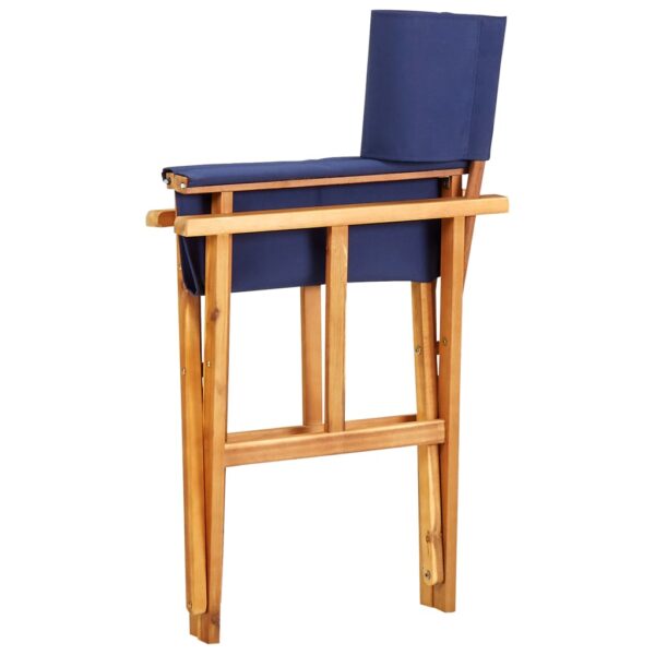 vidaXL Director's Chair Solid Acacia Wood Blue - Image 5