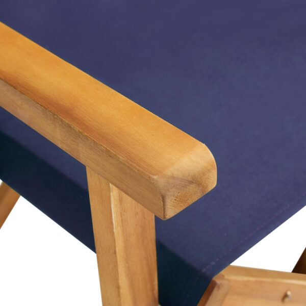 vidaXL Director's Chair Solid Acacia Wood Blue - Image 6