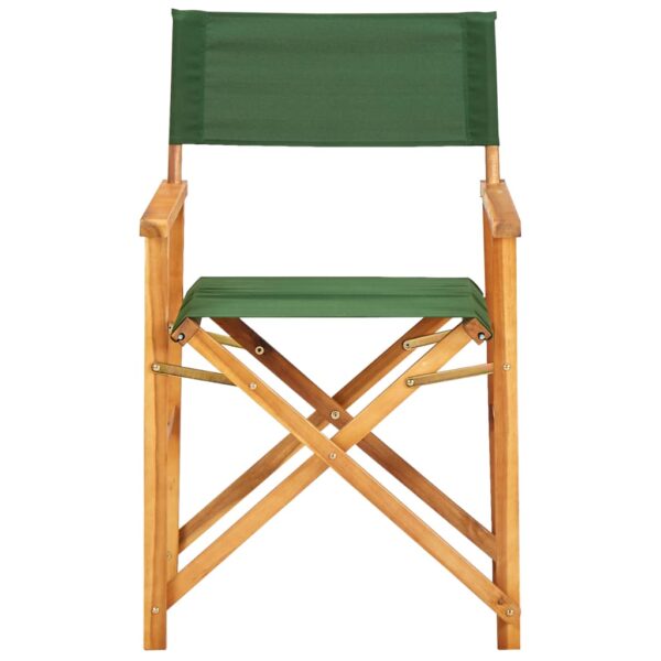 vidaXL Director's Chair Solid Acacia Wood Green - Image 2