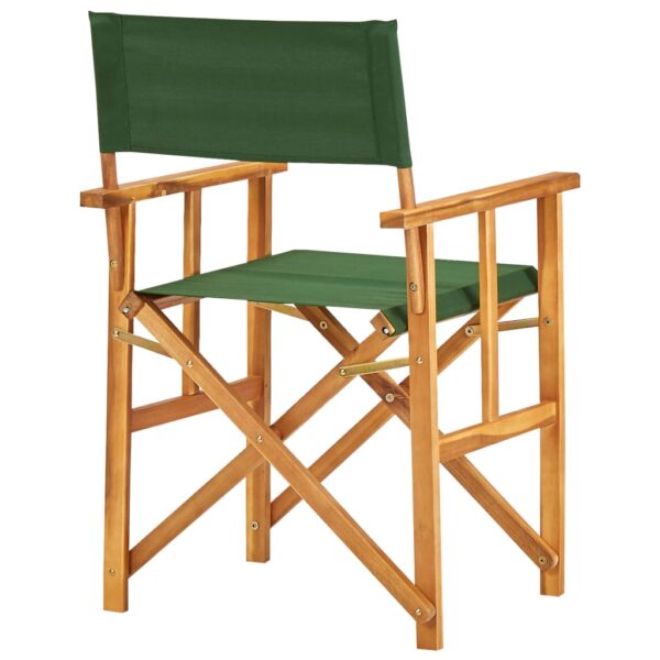 vidaXL Director's Chair Solid Acacia Wood Green - Image 4