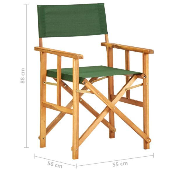 vidaXL Director's Chair Solid Acacia Wood Green - Image 8