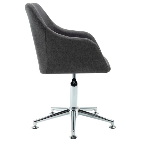 vidaXL Swivel Office Chair Dark Gray Fabric - Image 3