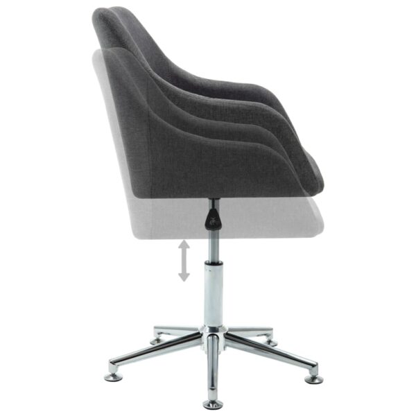 vidaXL Swivel Office Chair Dark Gray Fabric - Image 5