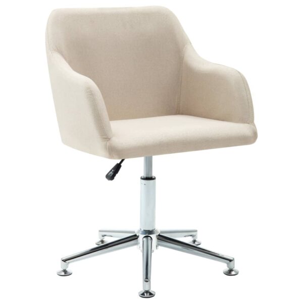 vidaXL Swivel Office Chair Cream Fabric