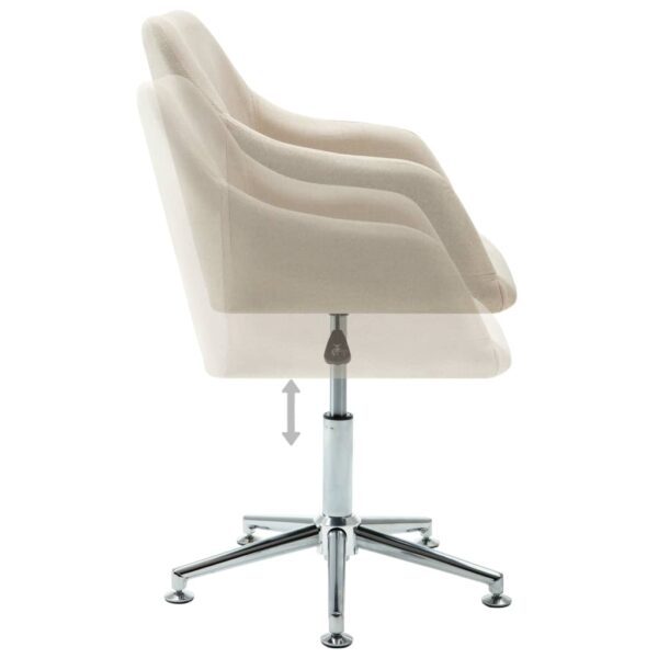 vidaXL Swivel Office Chair Cream Fabric - Image 5