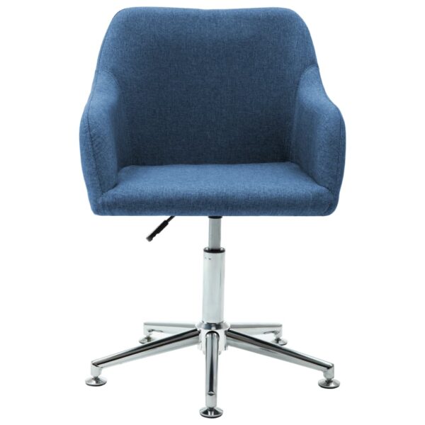 vidaXL Swivel Office Chair Blue Fabric - Image 2