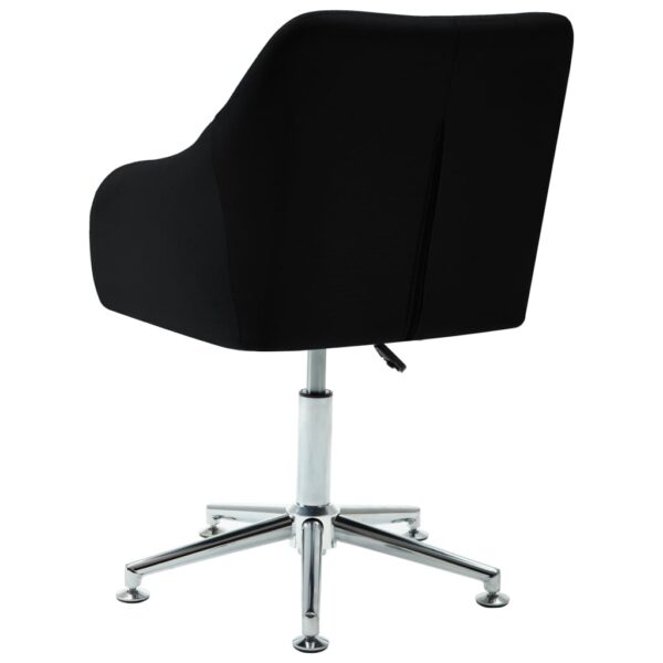 vidaXL Swivel Office Chair Black Fabric - Image 4