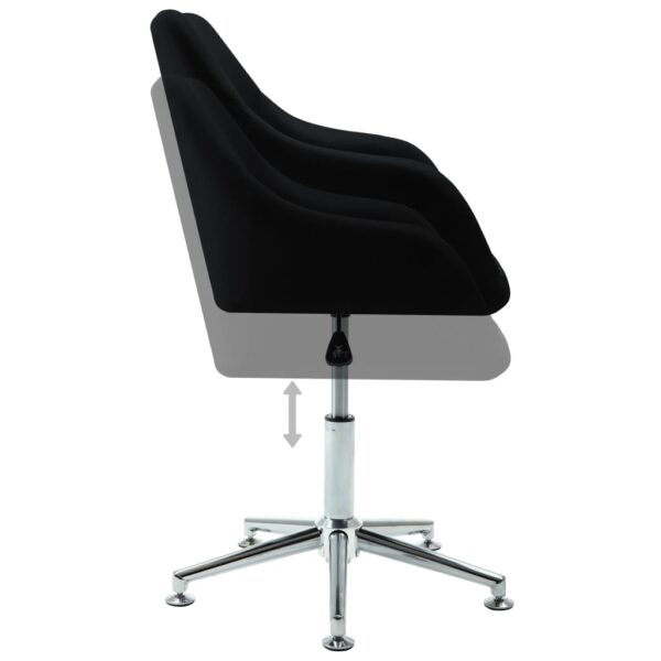 vidaXL Swivel Office Chair Black Fabric - Image 5