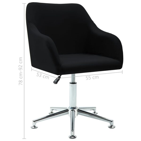 vidaXL Swivel Office Chair Black Fabric - Image 8