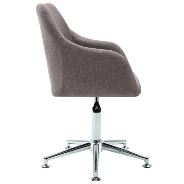 vidaXL Swivel Office Chair Taupe Fabric - Image 3