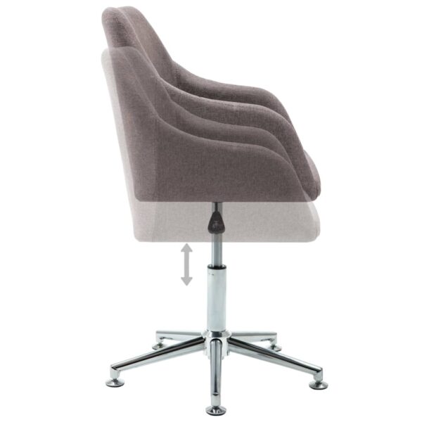 vidaXL Swivel Office Chair Taupe Fabric - Image 5