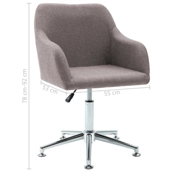 vidaXL Swivel Office Chair Taupe Fabric - Image 8