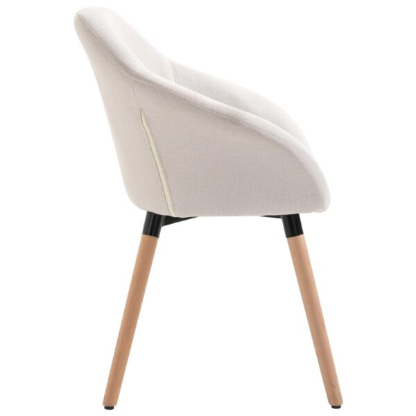 vidaXL Dining Chairs 4 pcs Cream Fabric - Image 5