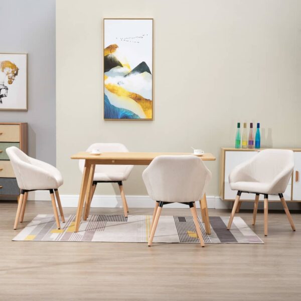 vidaXL Dining Chairs 4 pcs Cream Fabric