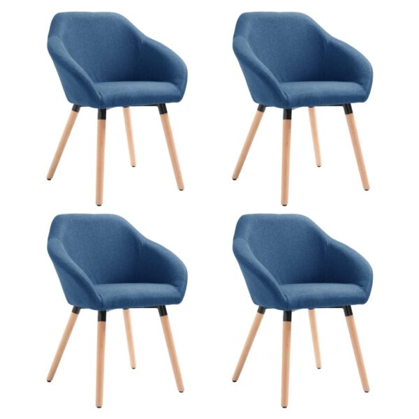 vidaXL Dining Chairs 4 pcs Blue Fabric - Image 2