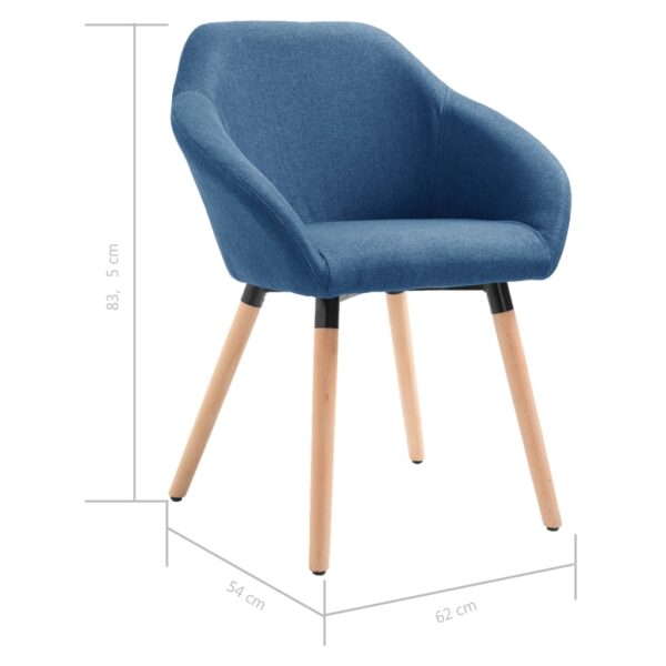 vidaXL Dining Chairs 4 pcs Blue Fabric - Image 8