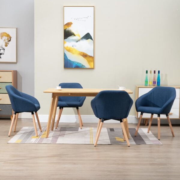 vidaXL Dining Chairs 4 pcs Blue Fabric