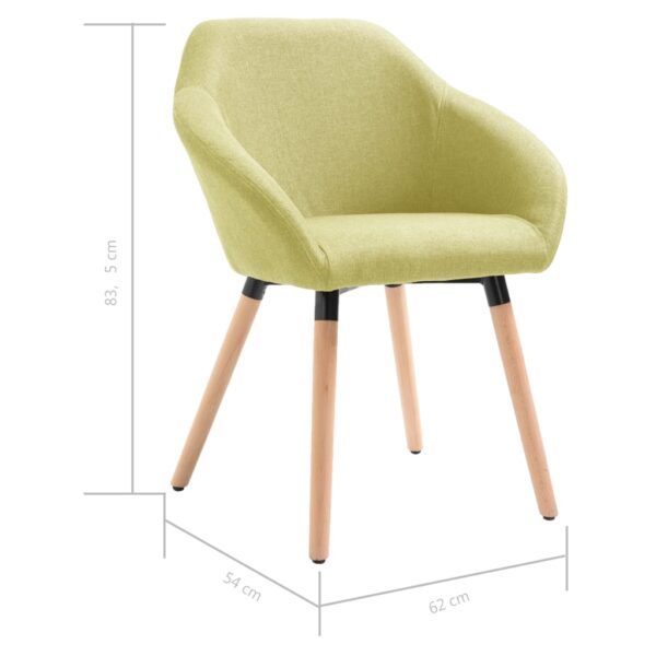 vidaXL Dining Chairs 4 pcs Green Fabric - Image 8