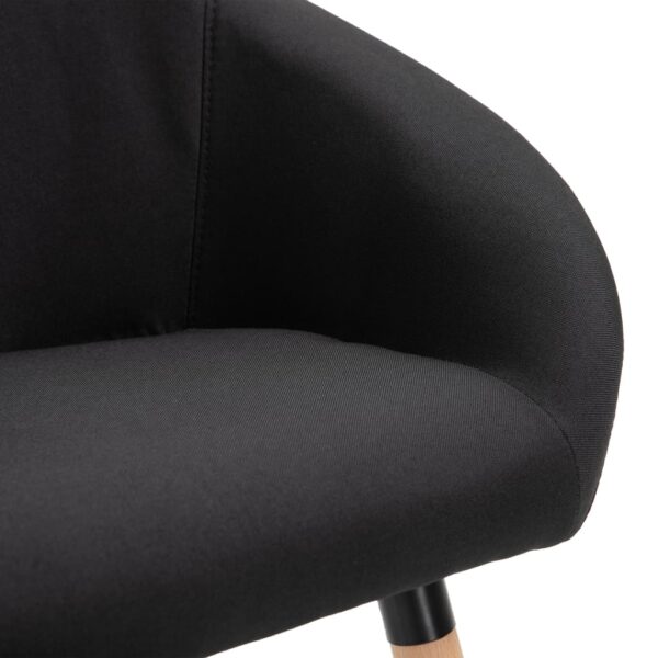 vidaXL Dining Chairs 4 pcs Black Fabric - Image 7