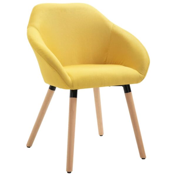 vidaXL Dining Chairs 4 pcs Yellow Fabric - Image 3