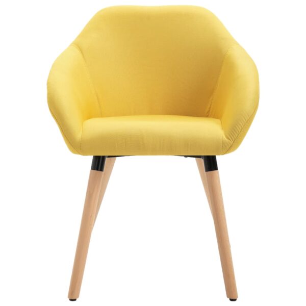 vidaXL Dining Chairs 4 pcs Yellow Fabric - Image 4