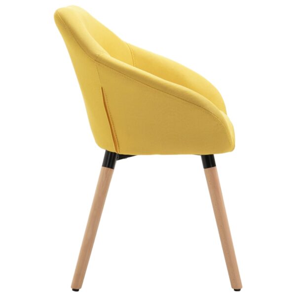 vidaXL Dining Chairs 4 pcs Yellow Fabric - Image 5