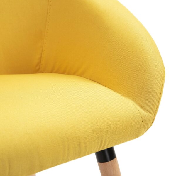 vidaXL Dining Chairs 4 pcs Yellow Fabric - Image 7