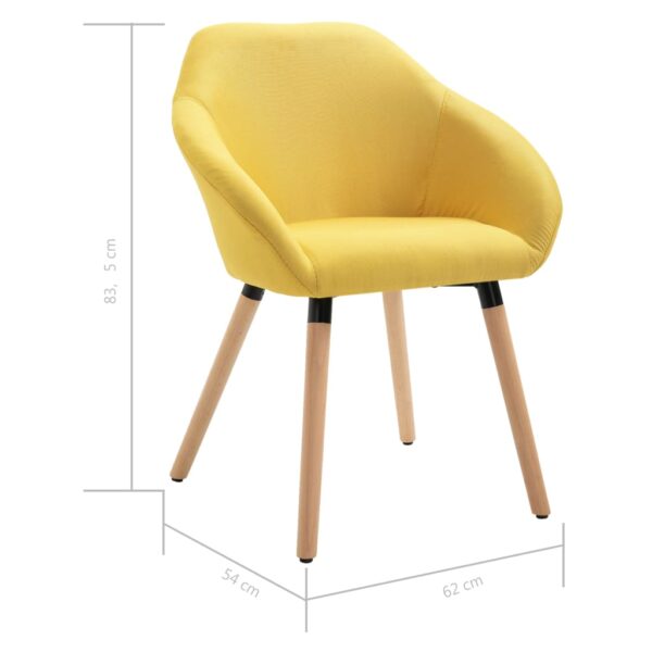 vidaXL Dining Chairs 4 pcs Yellow Fabric - Image 8