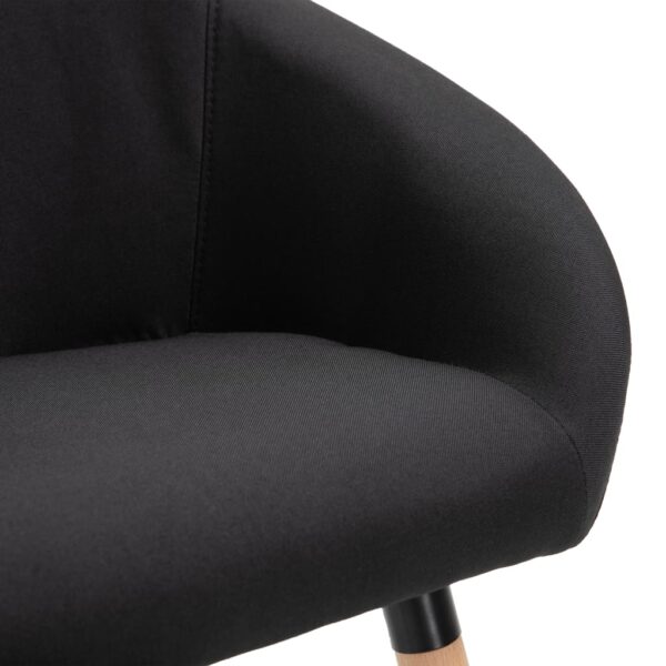 vidaXL Dining Chairs 6 pcs Black Fabric - Image 7