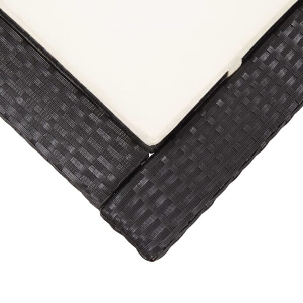 vidaXL Sunbed with Cushion Black Poly Rattan - Image 7