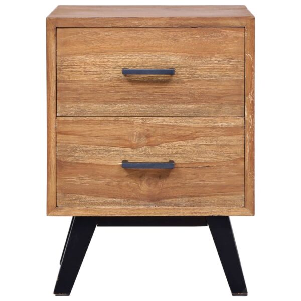 vidaXL Bedside Cabinet 15.7"x13.8"x21.7" Solid Teak - Image 2